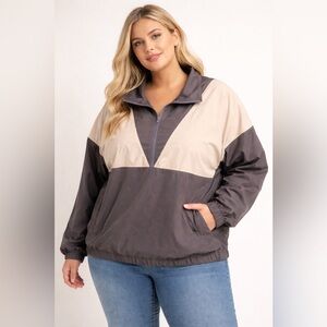 White Birch Windbreaker Gray and Cream Women’s Size‎ 2X